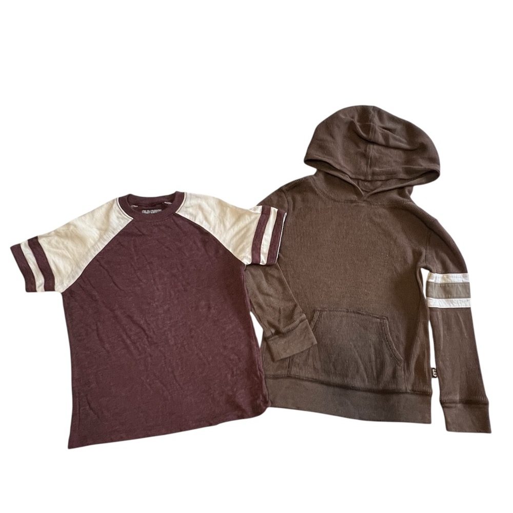 GAP Burgundy and Brown Kids' Tee and Hoodie Set